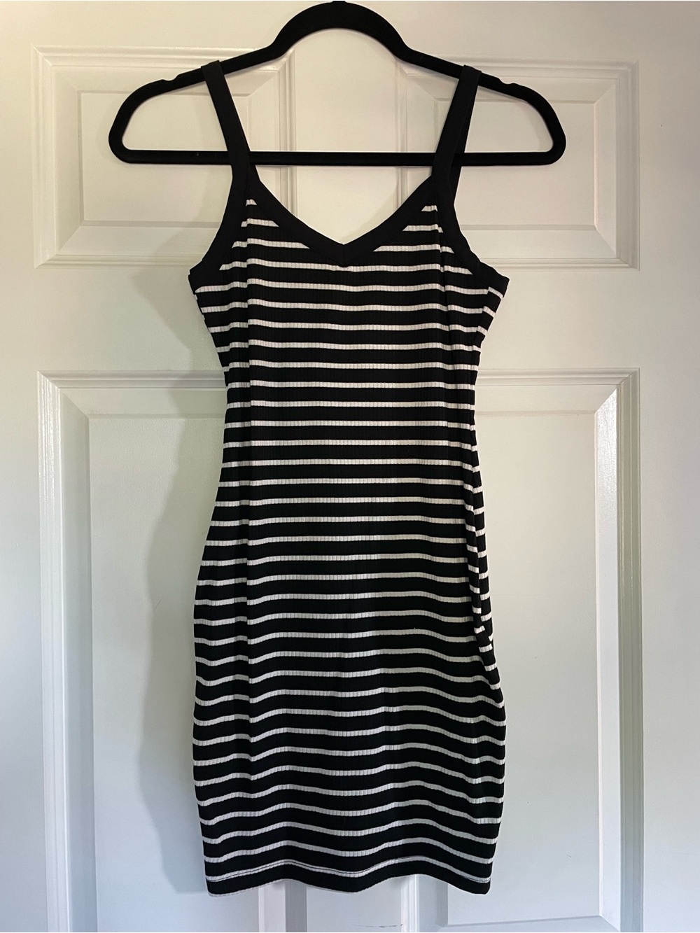 Black and White Striped Mini Dress - Sleek Everyday Tank Dress